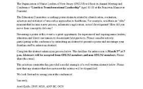 Call for Abstracts Letter